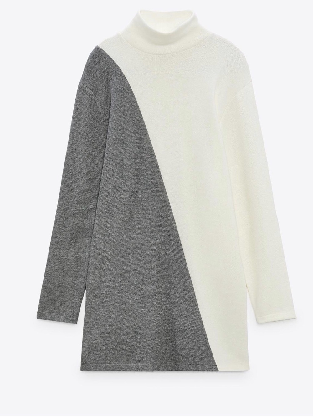 Two-Tone Gray and Cream Zara dress